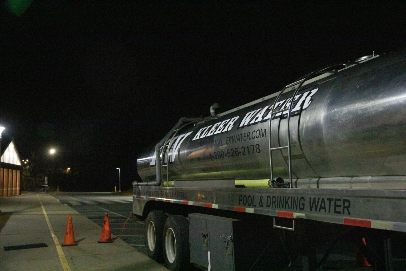 Canton town officials said Cherry Brook Primary School brings in about one tank of clean water a day to support the school's water system as two private wells are tested for PFAS chemicals.